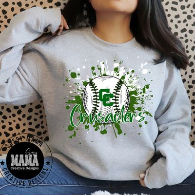 Central Catholic Crusader Baseball Color Splash Shirt Adult and Youth