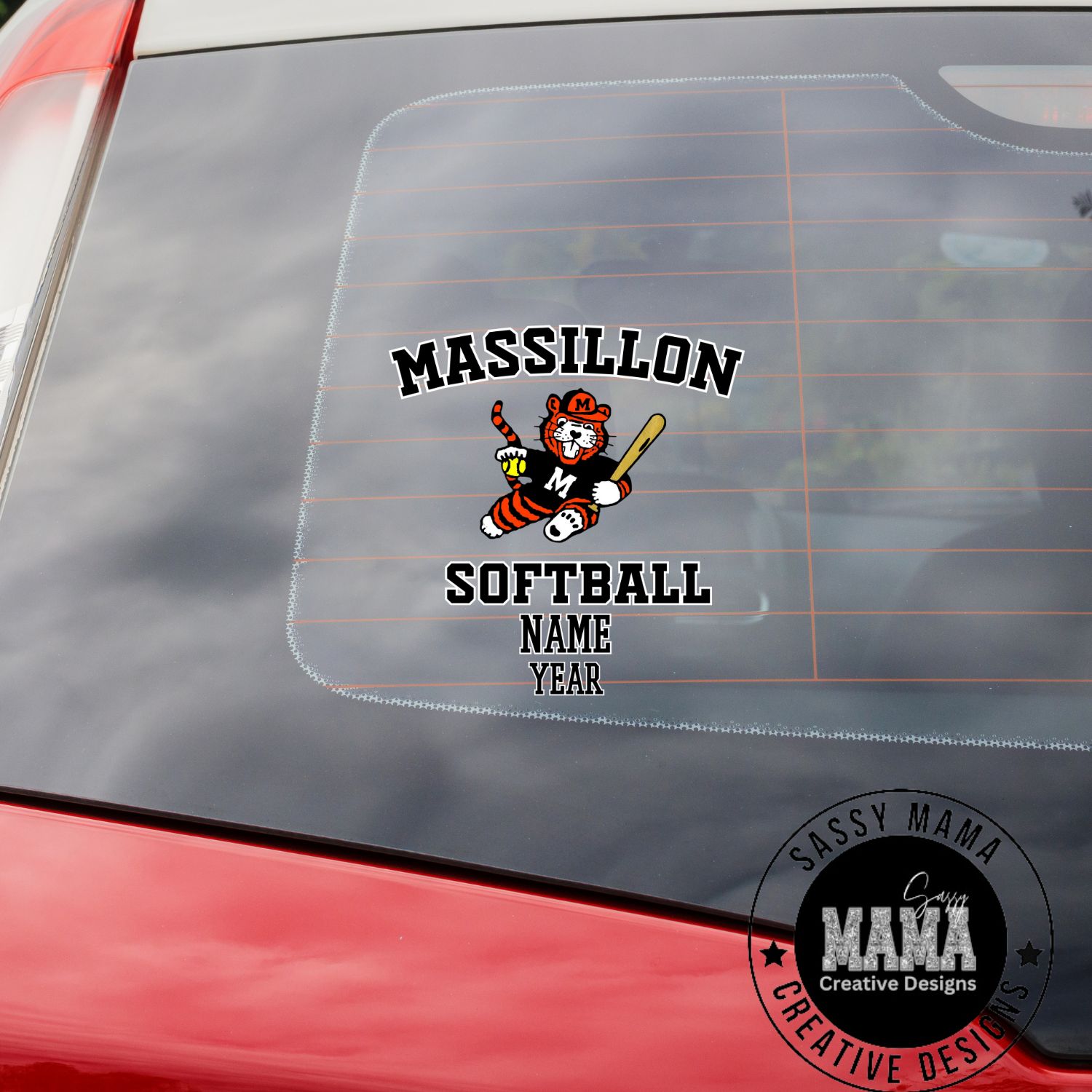 Massillon Tiger Softball Window Decal