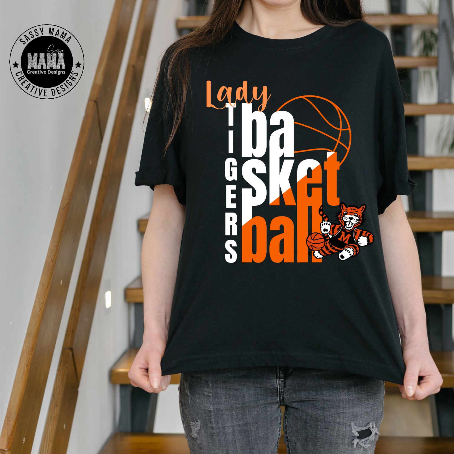 Lady Tigers Basketball Half Court Shirt