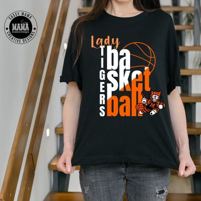 Lady Tigers Basketball Half Court Shirt
