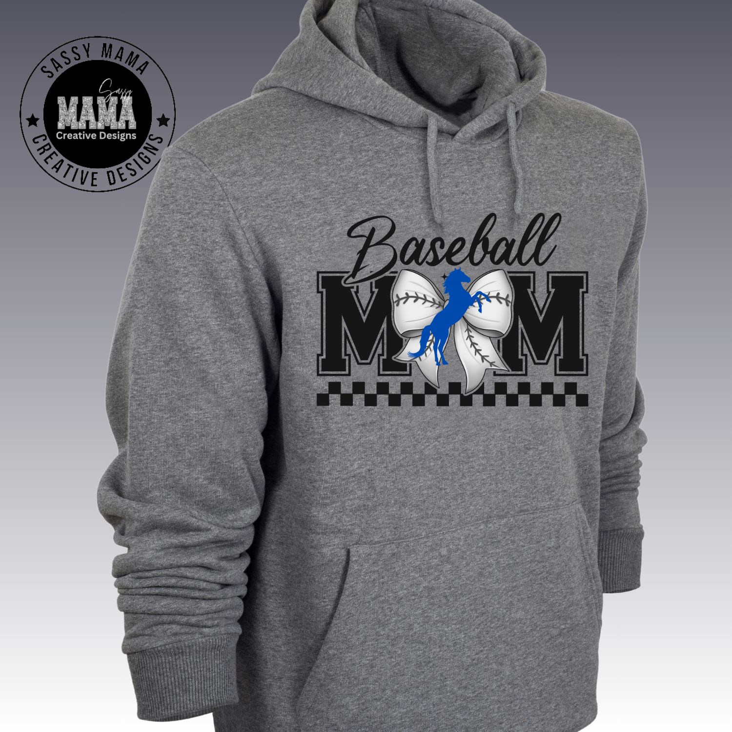 Mustang Baseball Mom Bow Shirt