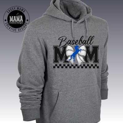 Mustang Baseball Mom Bow Shirt