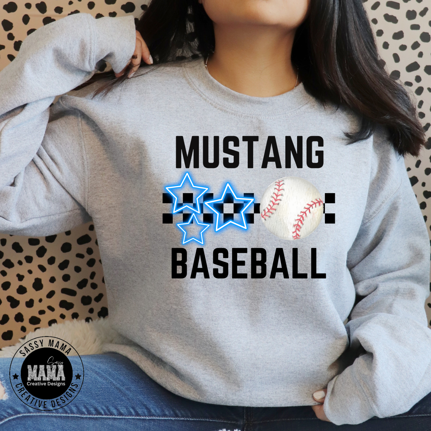 Tuslaw Mustang Baseball Neon Star Shirt
