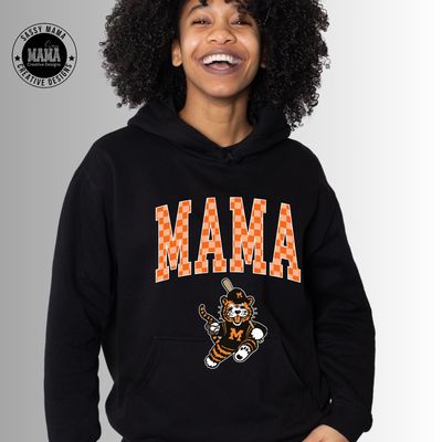 Massillon Tiger Baseball Mama Checkered Print