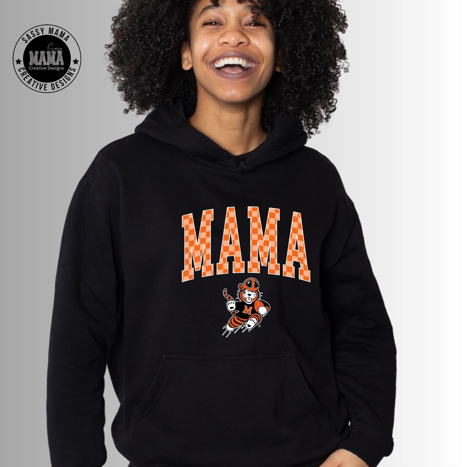 Massillon Tiger Football Mama Checkered Print