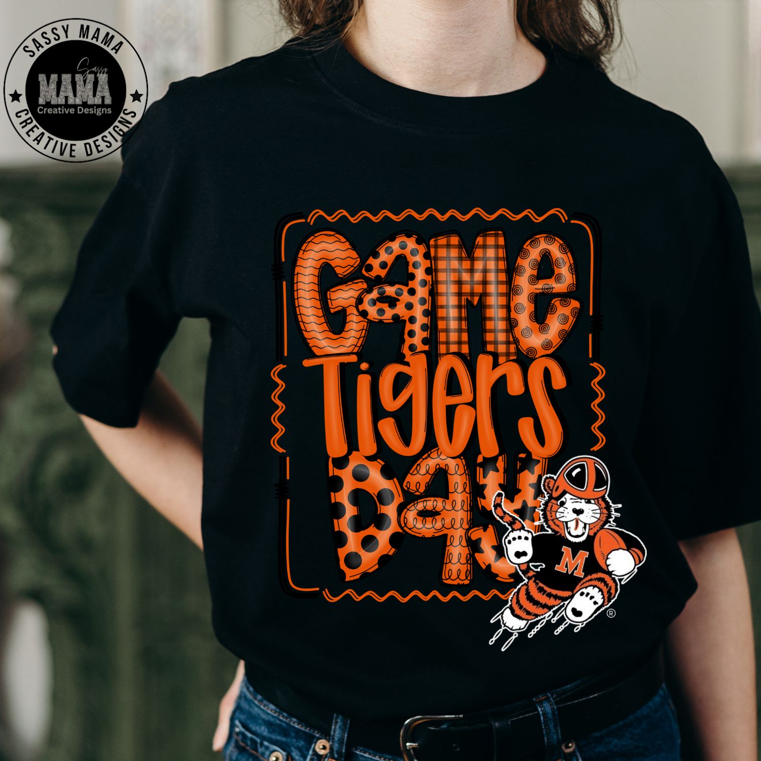 Game Day Tiger Football Doodle