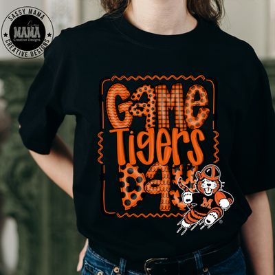 Game Day Tiger Football Doodle