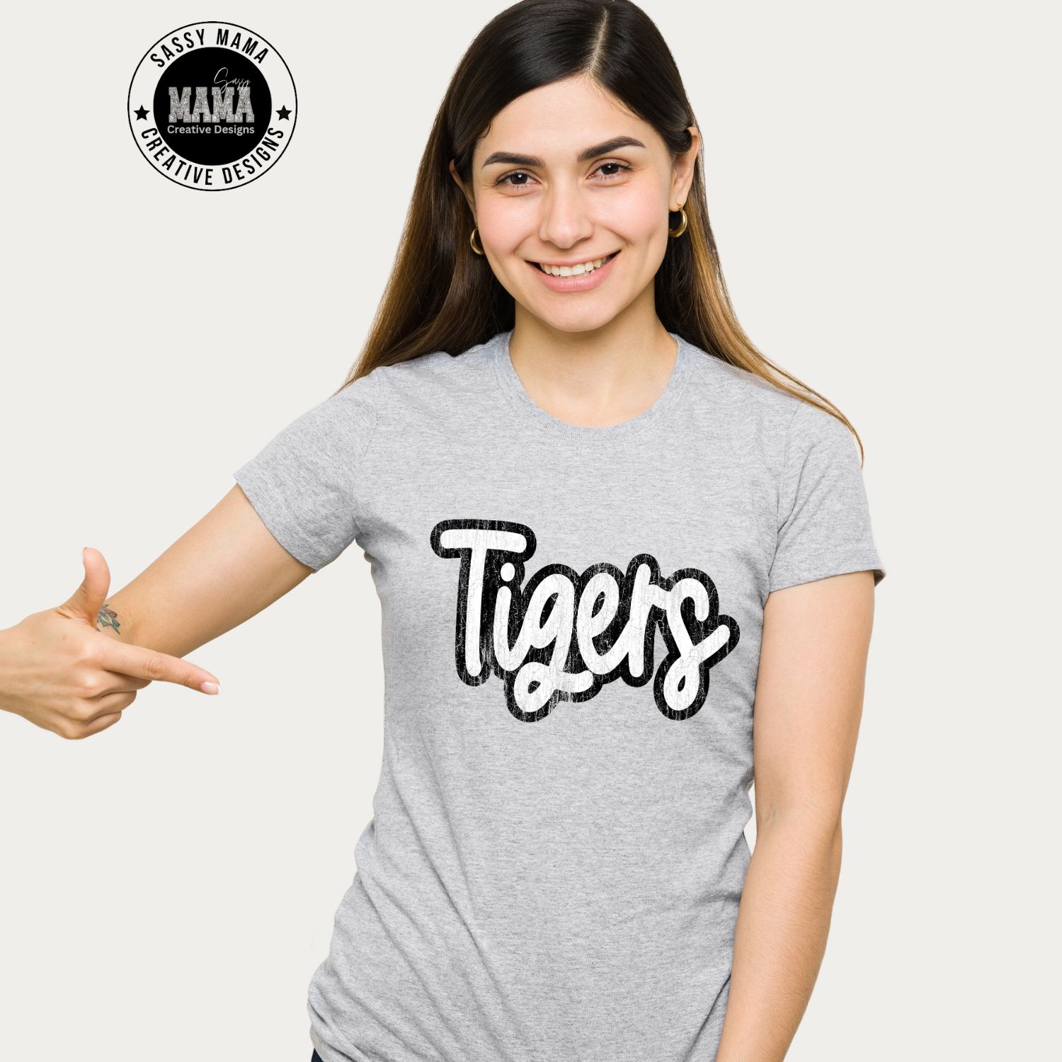 Tigers Distressed Script