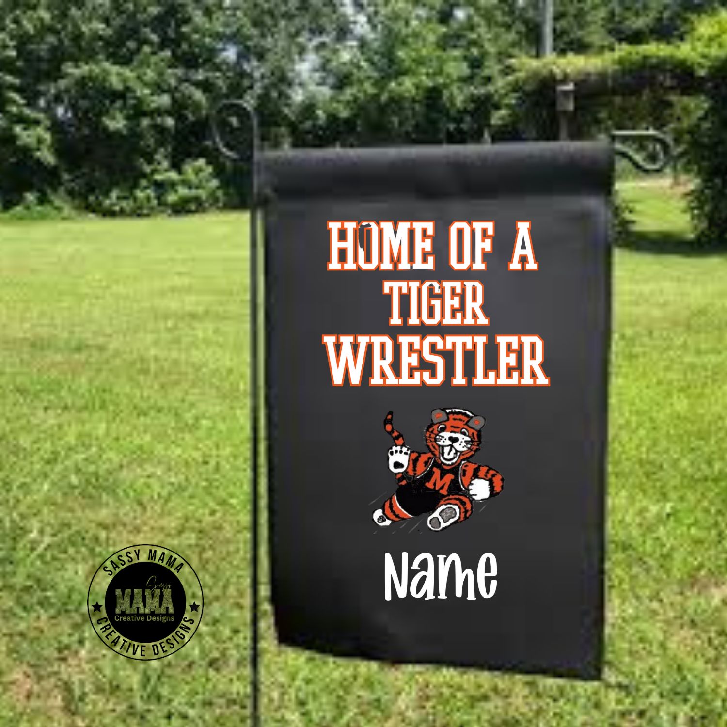 Massillon Tiger Wrestler Garden Flag