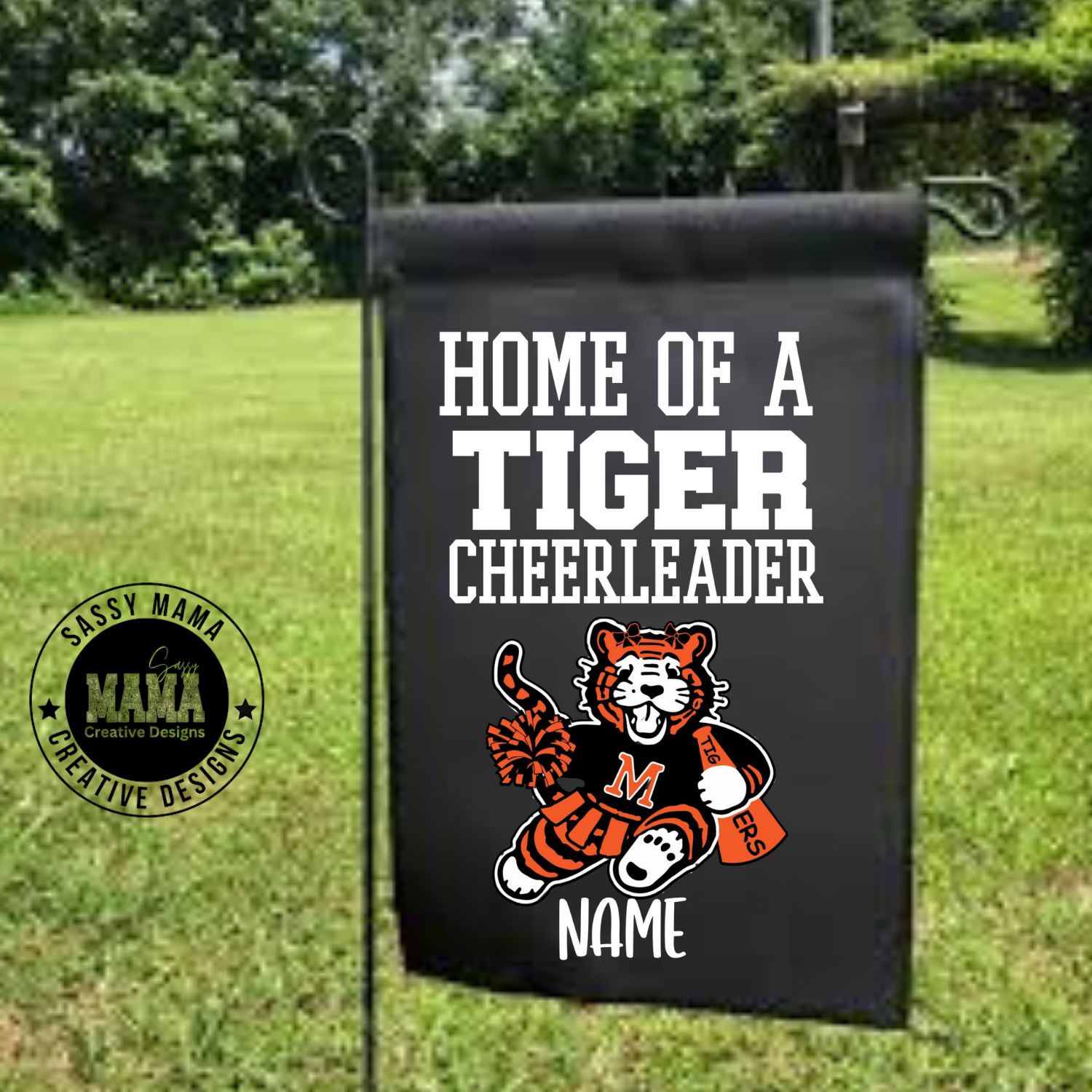 Massillon Tiger Cheerleader Garden Flag