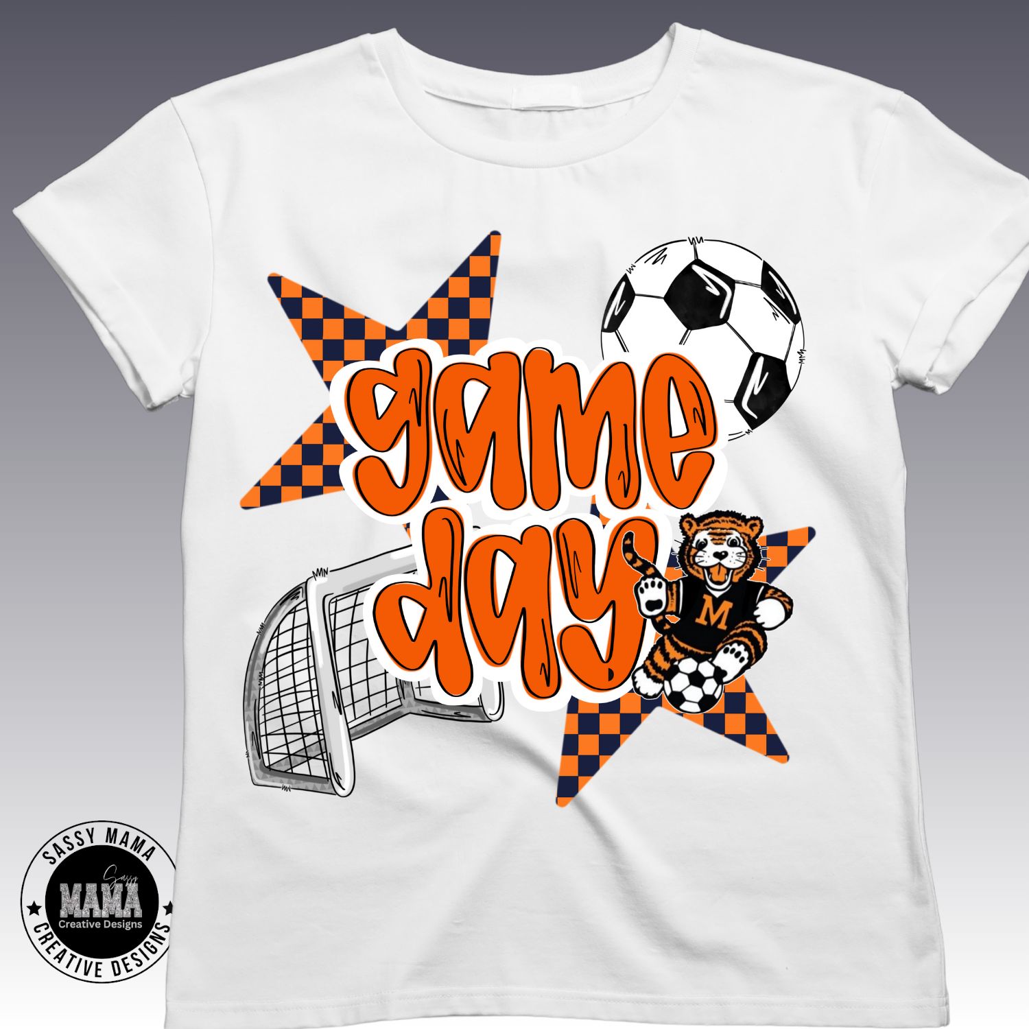 Massillon Tiger Soccer Game Day Checkered Stars Shirt