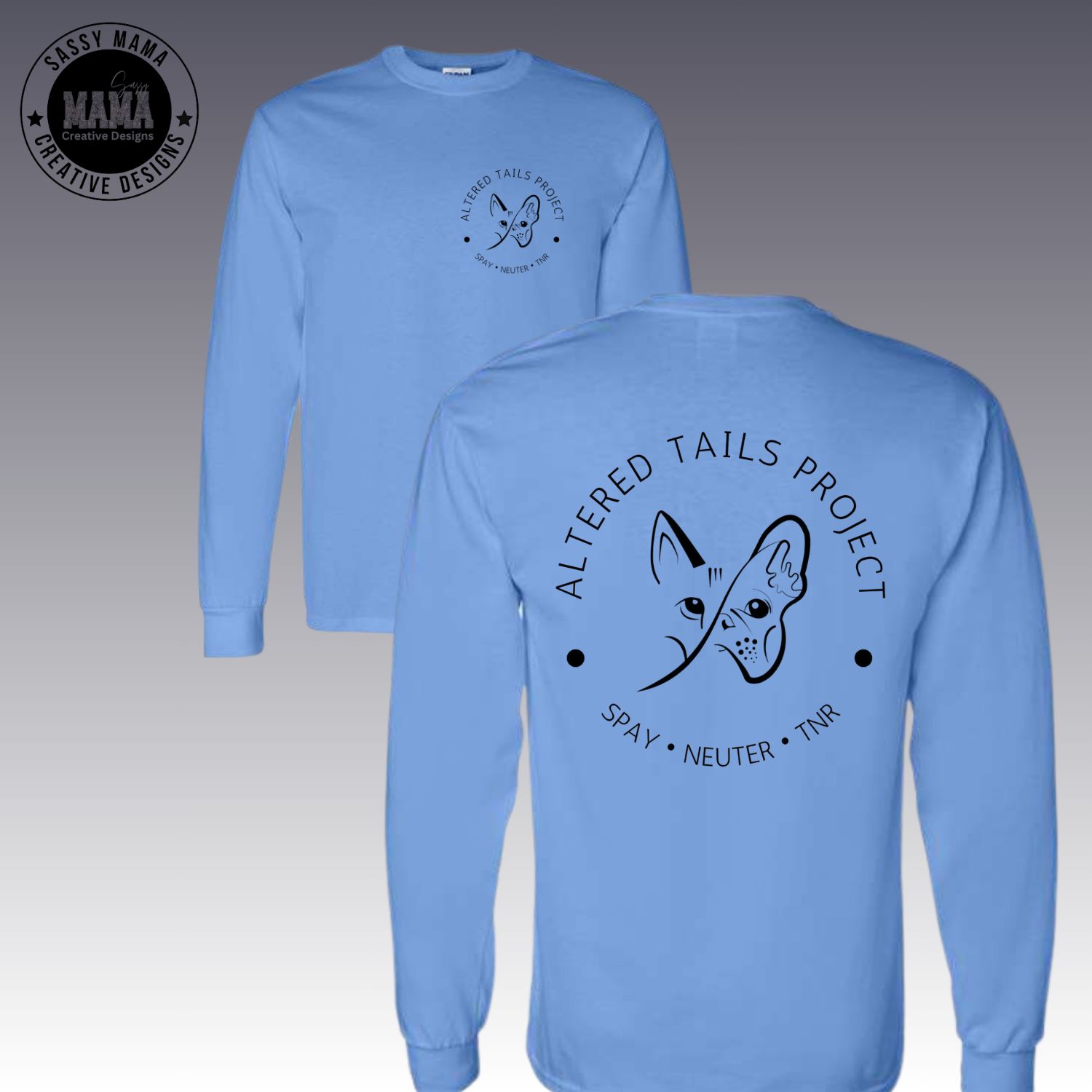 Altered Tails Project Logo Front and Back Long Sleeve Tee