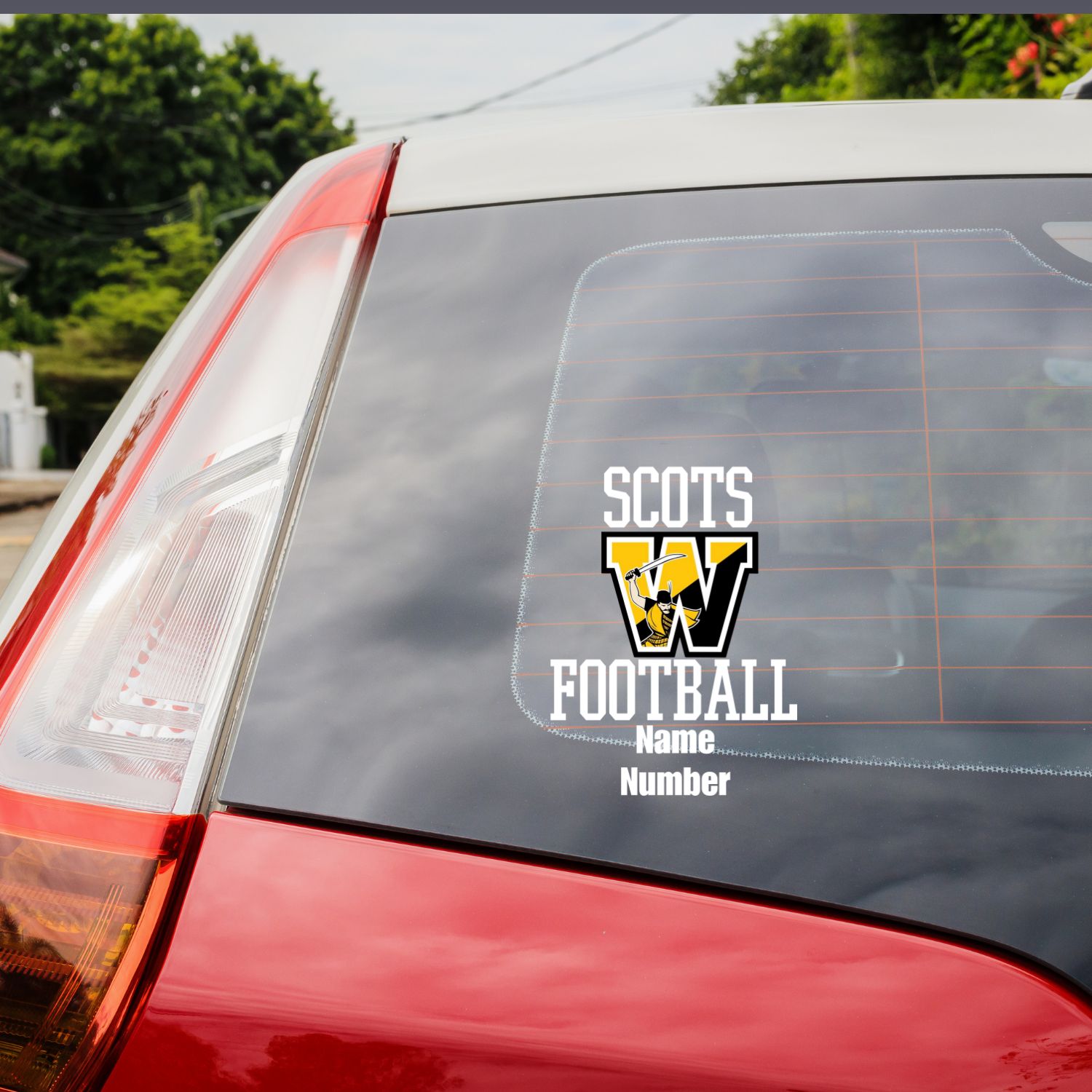 Wooster Scot Football Window Decal