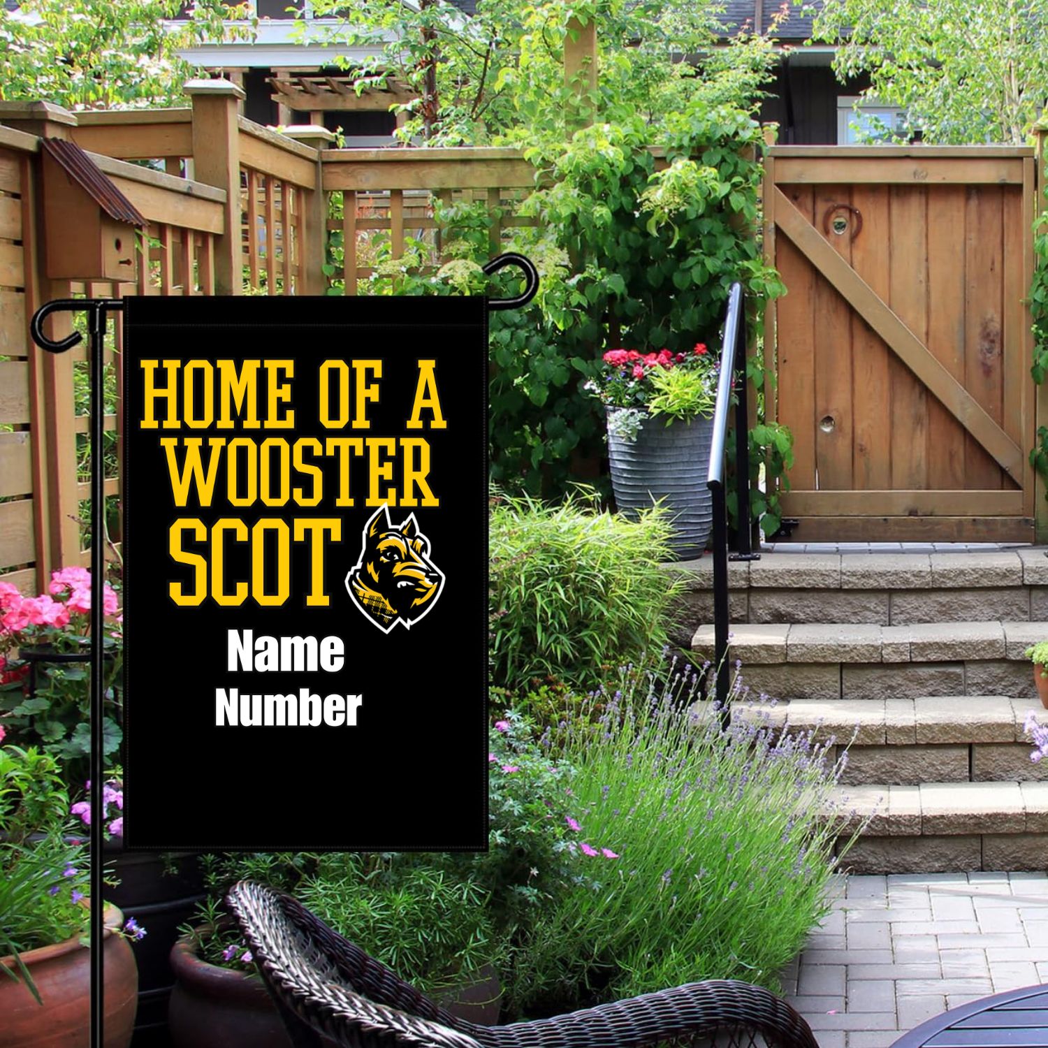 Wooster Scots Personalized Garden Flag