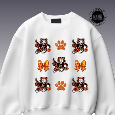 Massillon Cheer Obie with Faux Glitter Bows and Paws