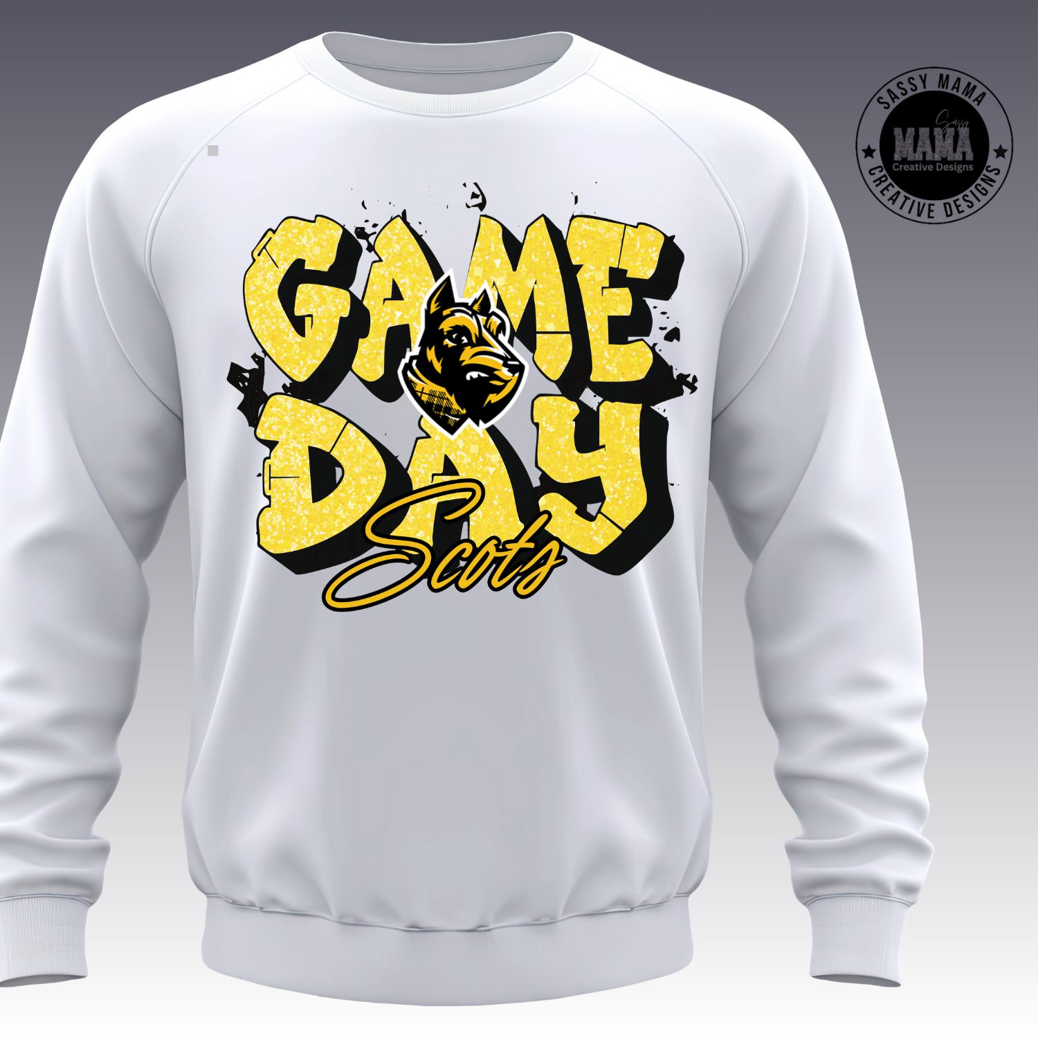 Game Day Wooster Scots Faux Glitter Shirt