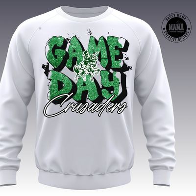 Game Day Crusader Faux Glitter Shirt