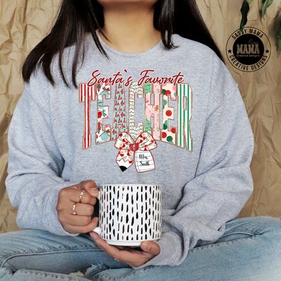 Santa&#39;s Favorite Teacher Personalized Shirt