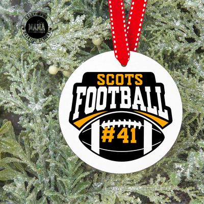 Scots Football Custom Player Christmas Ornament