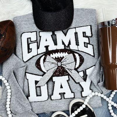 Chenille and Sequins Game Day Sweatshirt
