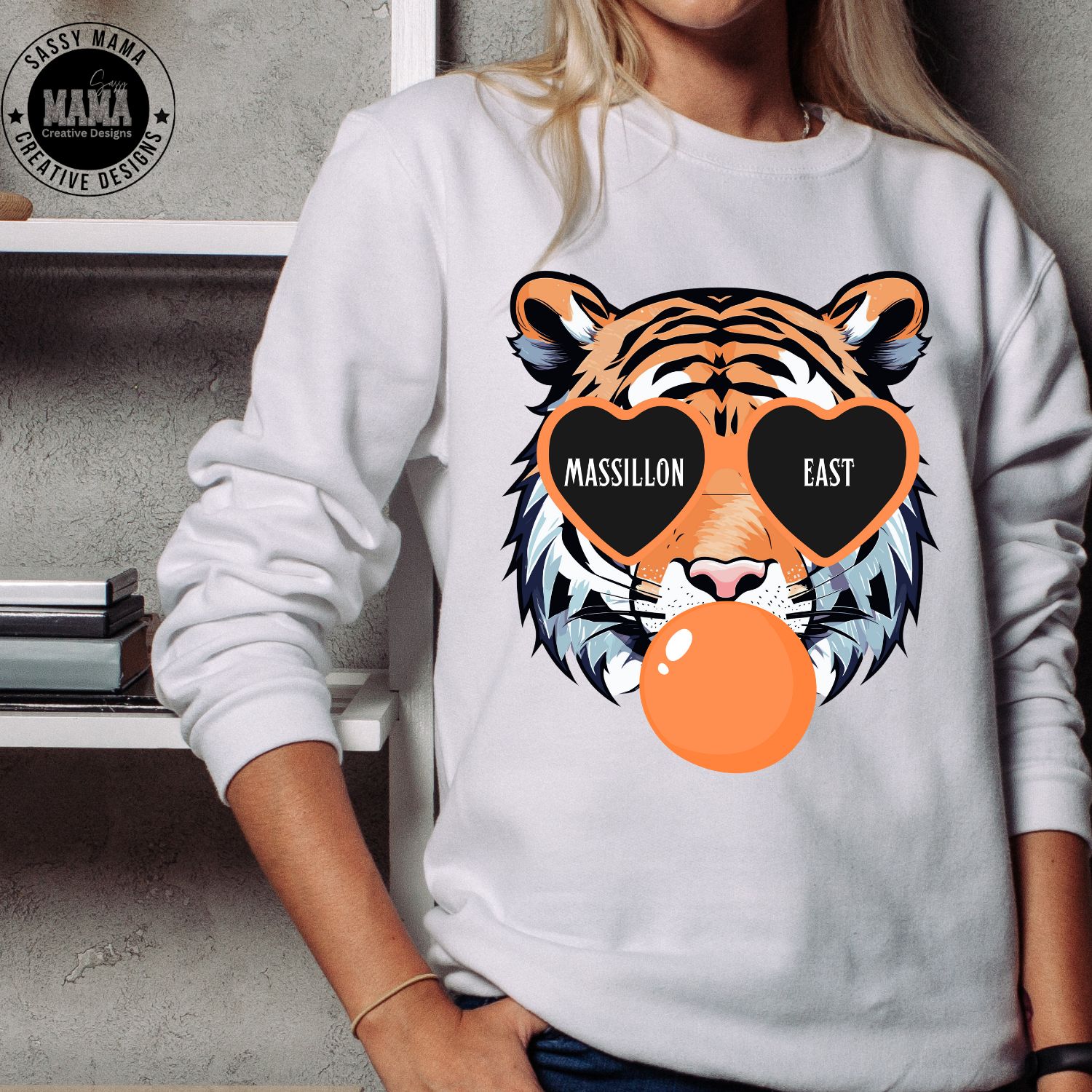 Massillon East/West Tiger Bubble Gum Shirt