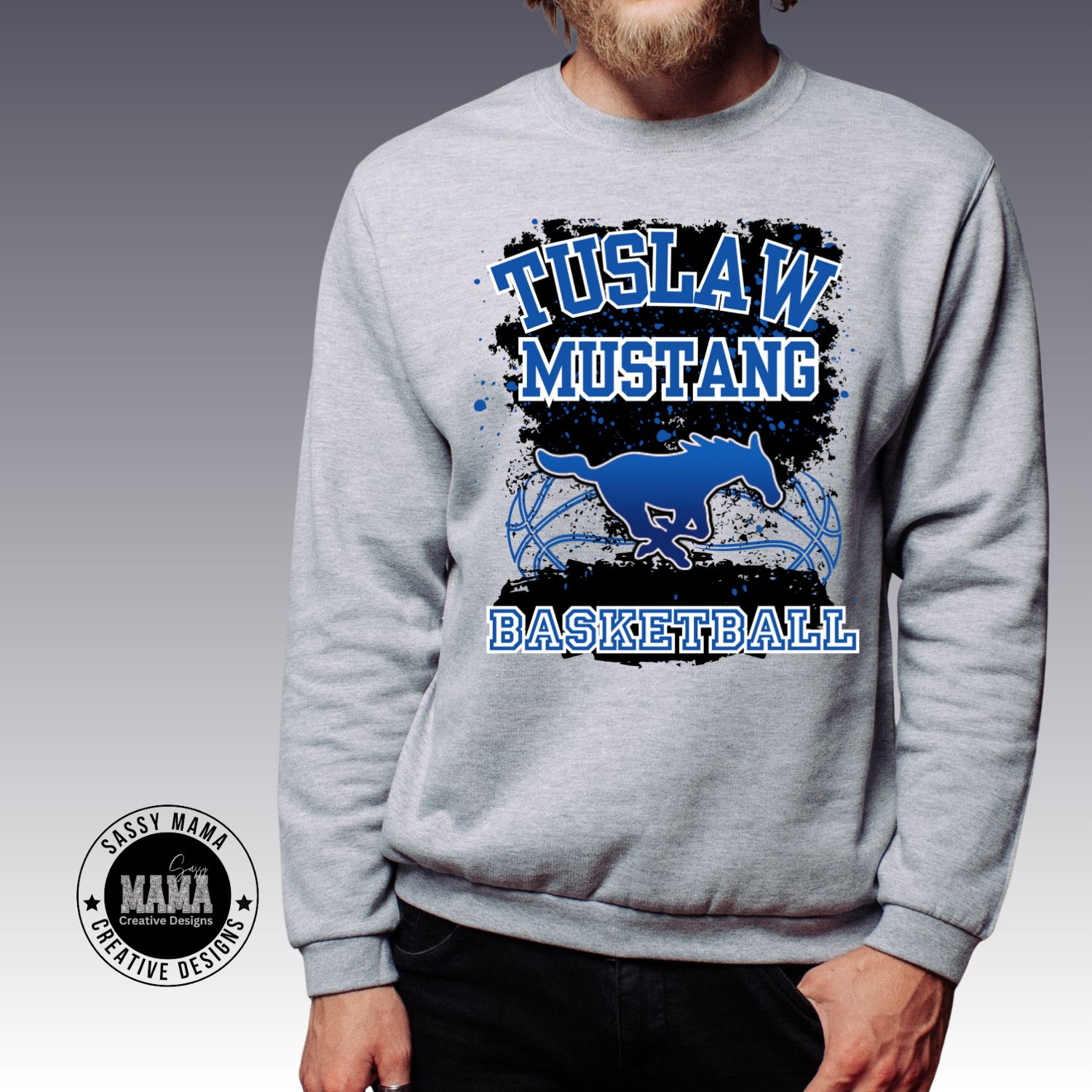 Tuslaw Mustangs Basketball Color Splash