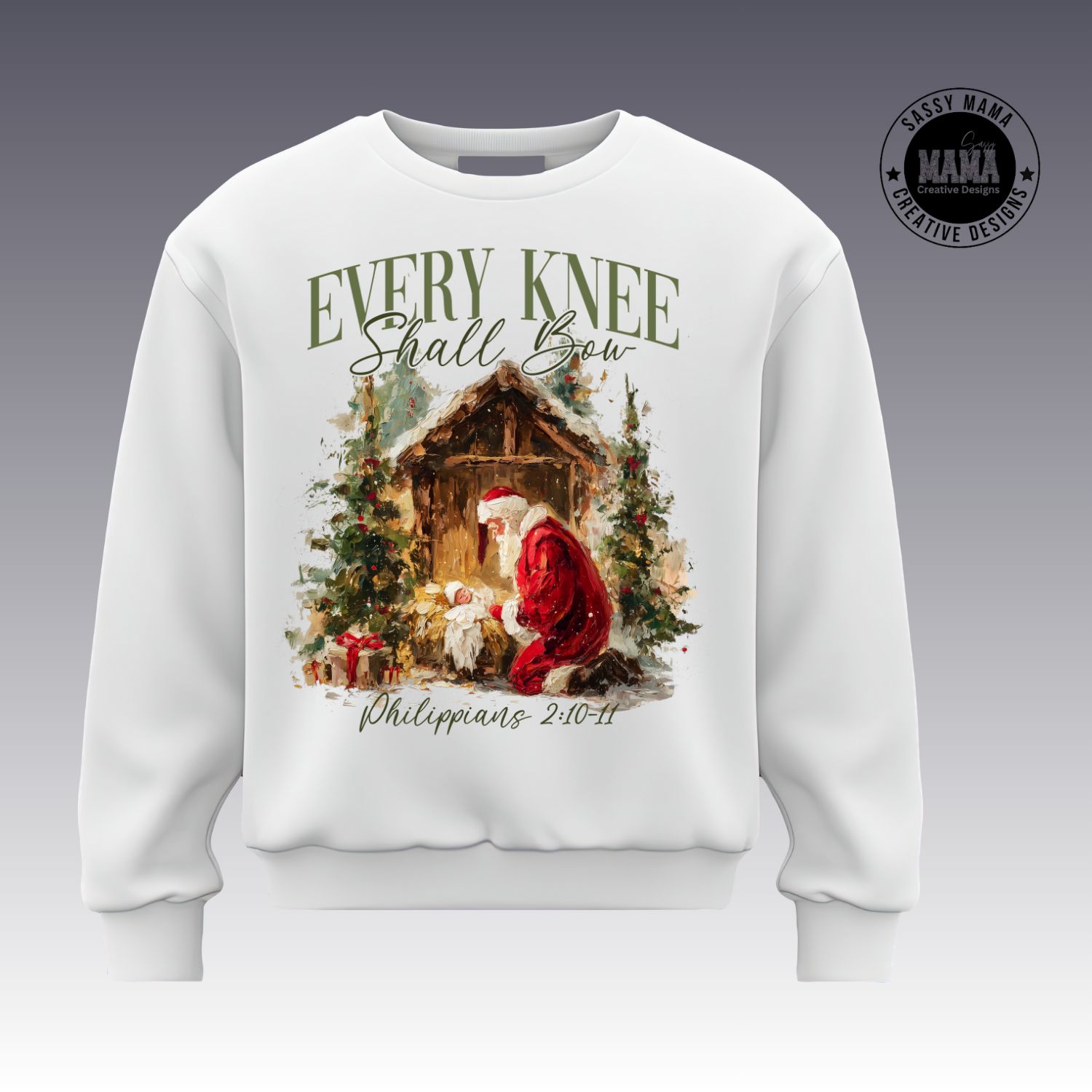 Every Knee Shall Bow Christmas Shirt