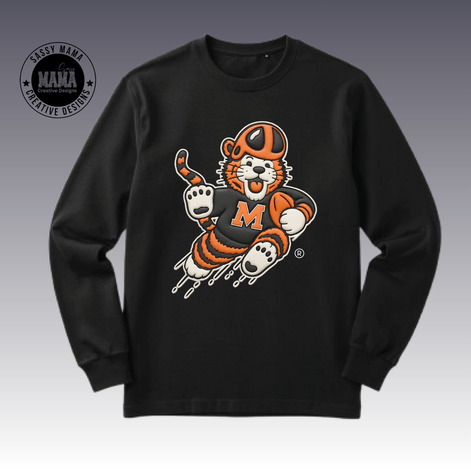 Massillon Tiger Football Obie Faux Puff Design