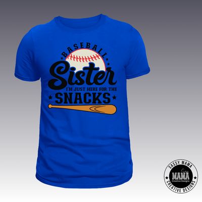 Sister- Here for the Snacks Baseball Shirt