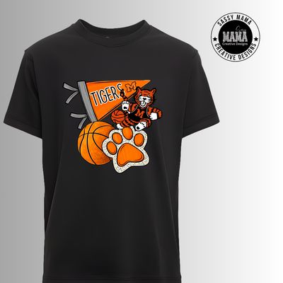 TIGER Pennant and Paw Power Basketball Shirt