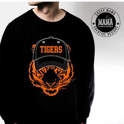 Neon Tiger with Baseball Cap