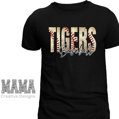 Tiger Baseball Print Image Shirt