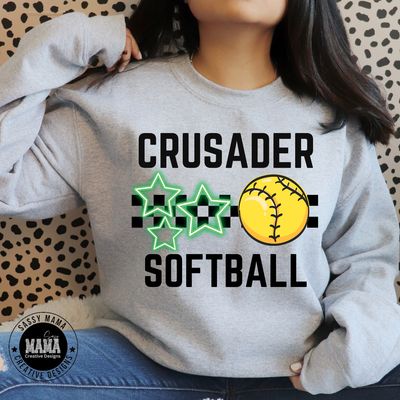 Central Catholic Crusaders Softball Neon Star Shirt
