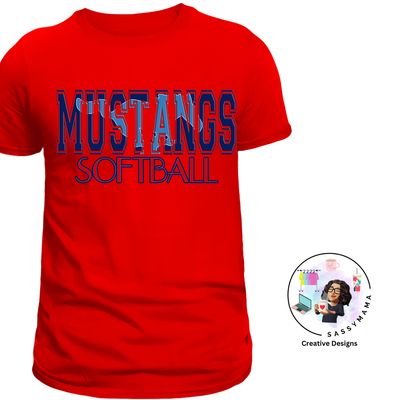 Tuslaw Mustangs Softball Shirt Adult and Youth