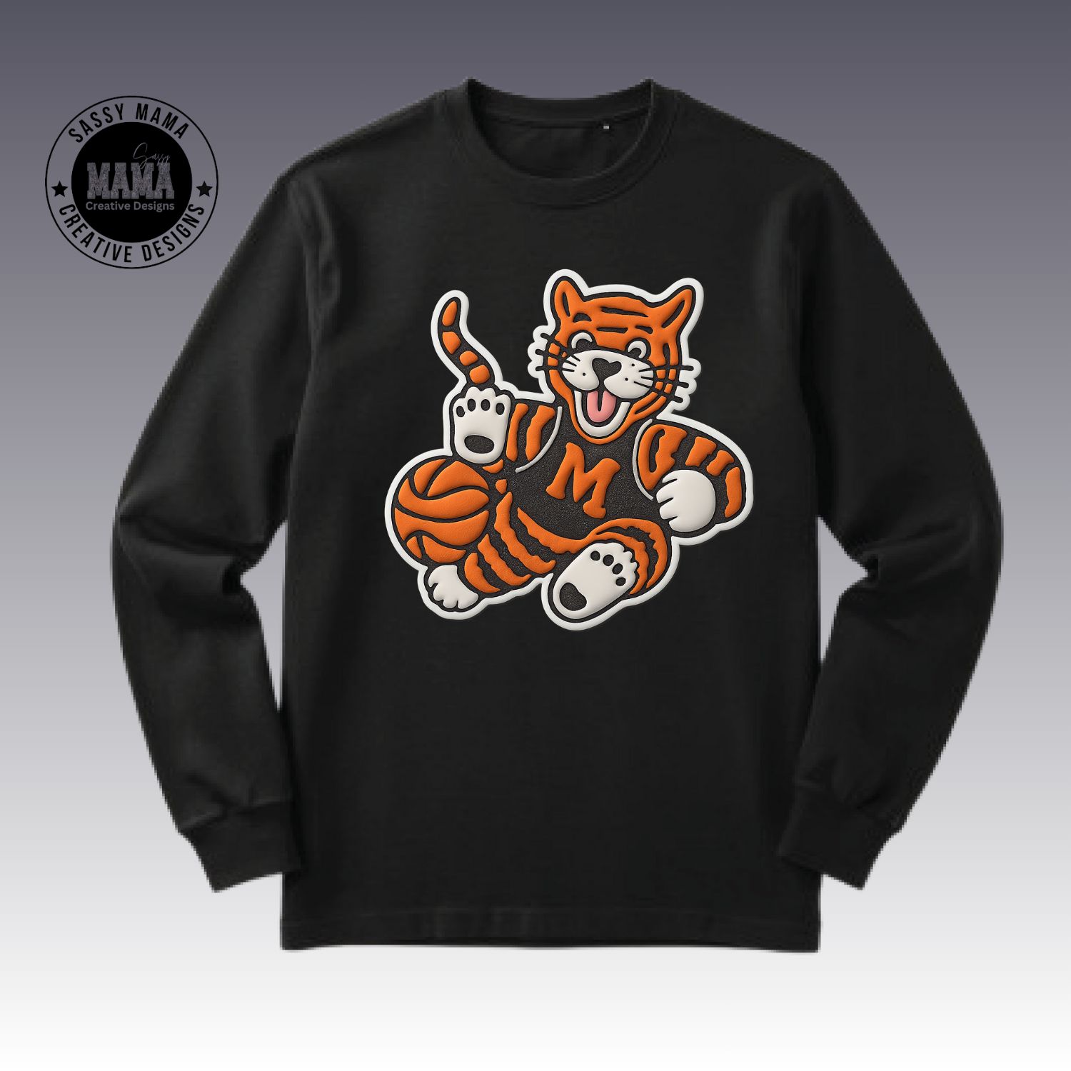 Massillon Tiger Basketball Obie Faux Puff Design