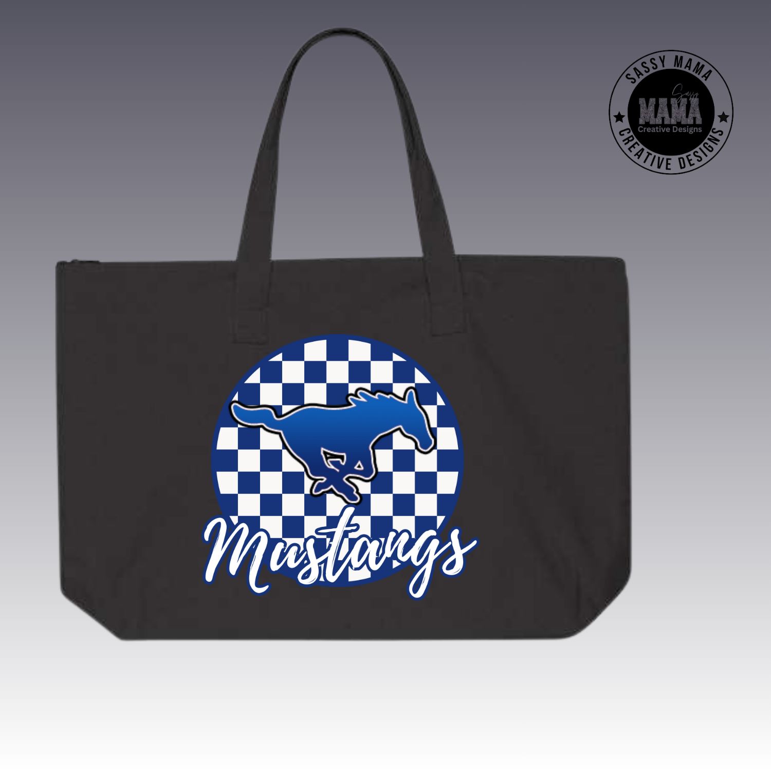 Mustang Checkered Tote Bag