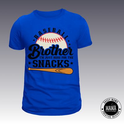 Brother- Here for the Snacks Baseball Shirt