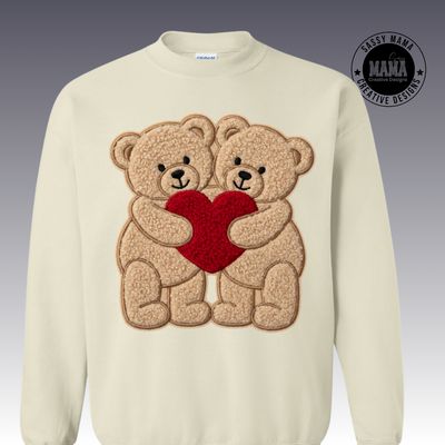 Teddy Bear Heart Faux Yarn Design