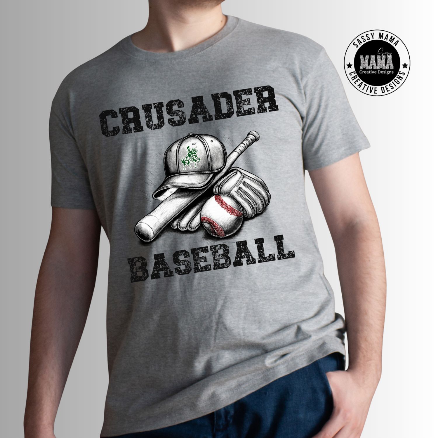 Central Catholic Crusader Baseball Retro Vibe