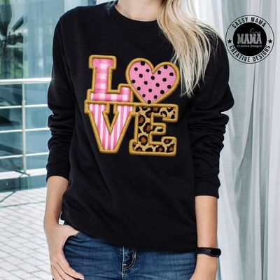 Love Simply Faux Embroidered