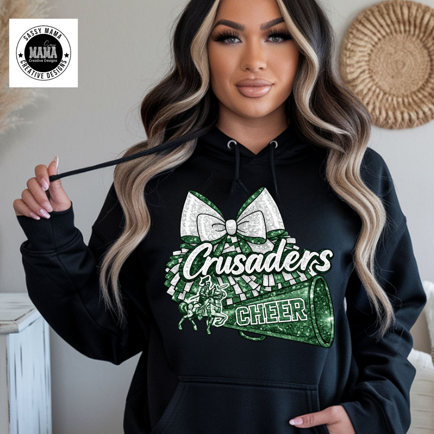 Crusader Cheer Glam- Faux Glitter Sparkle