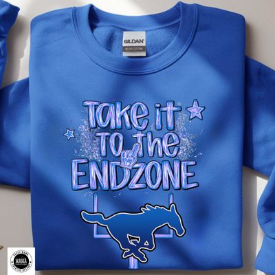 Take It To The Endzone – Tuslaw Mustangs Shirt
