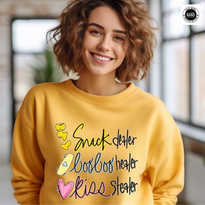 Snack Dealer, Boo Boo Healer &amp; Kiss Stealer – Mom Life Shirt