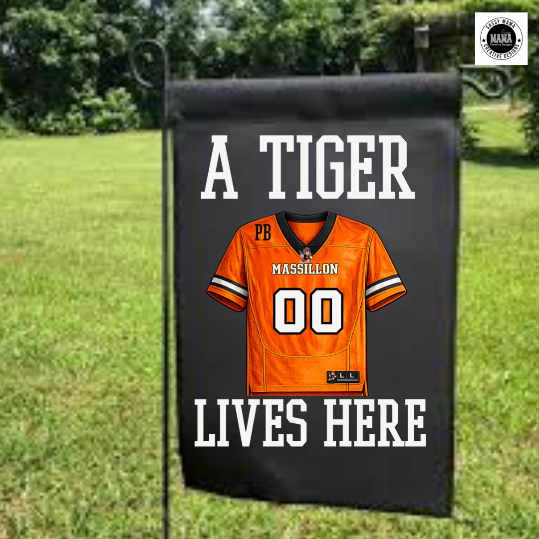Personalized Massillon Tiger Football Garden Flag