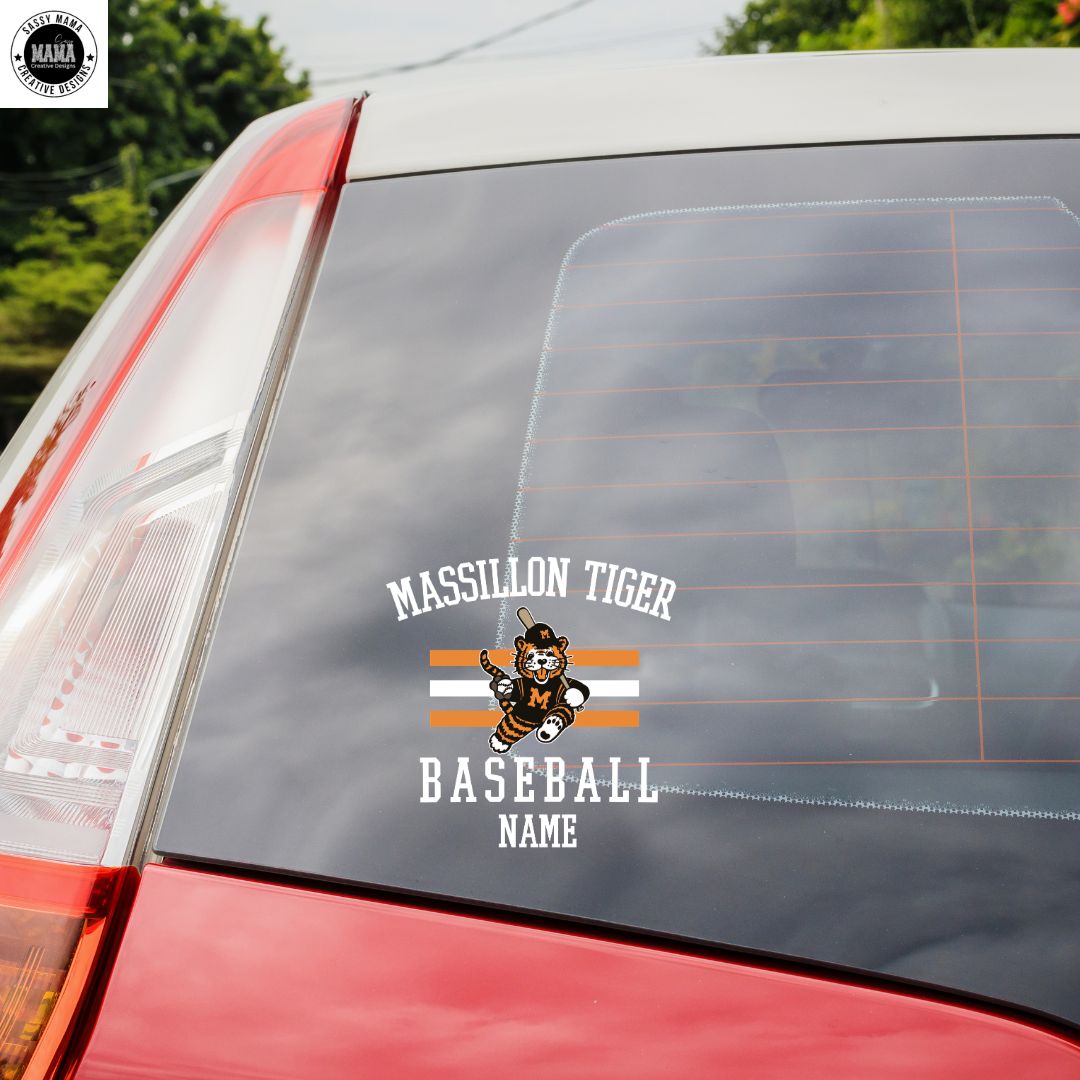 Massillon Tiger Baseball Window Decal