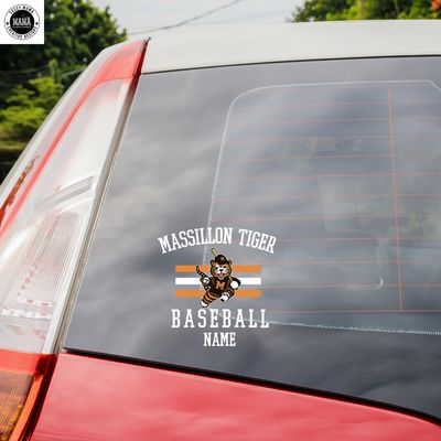 Massillon Tiger Baseball Window Decal