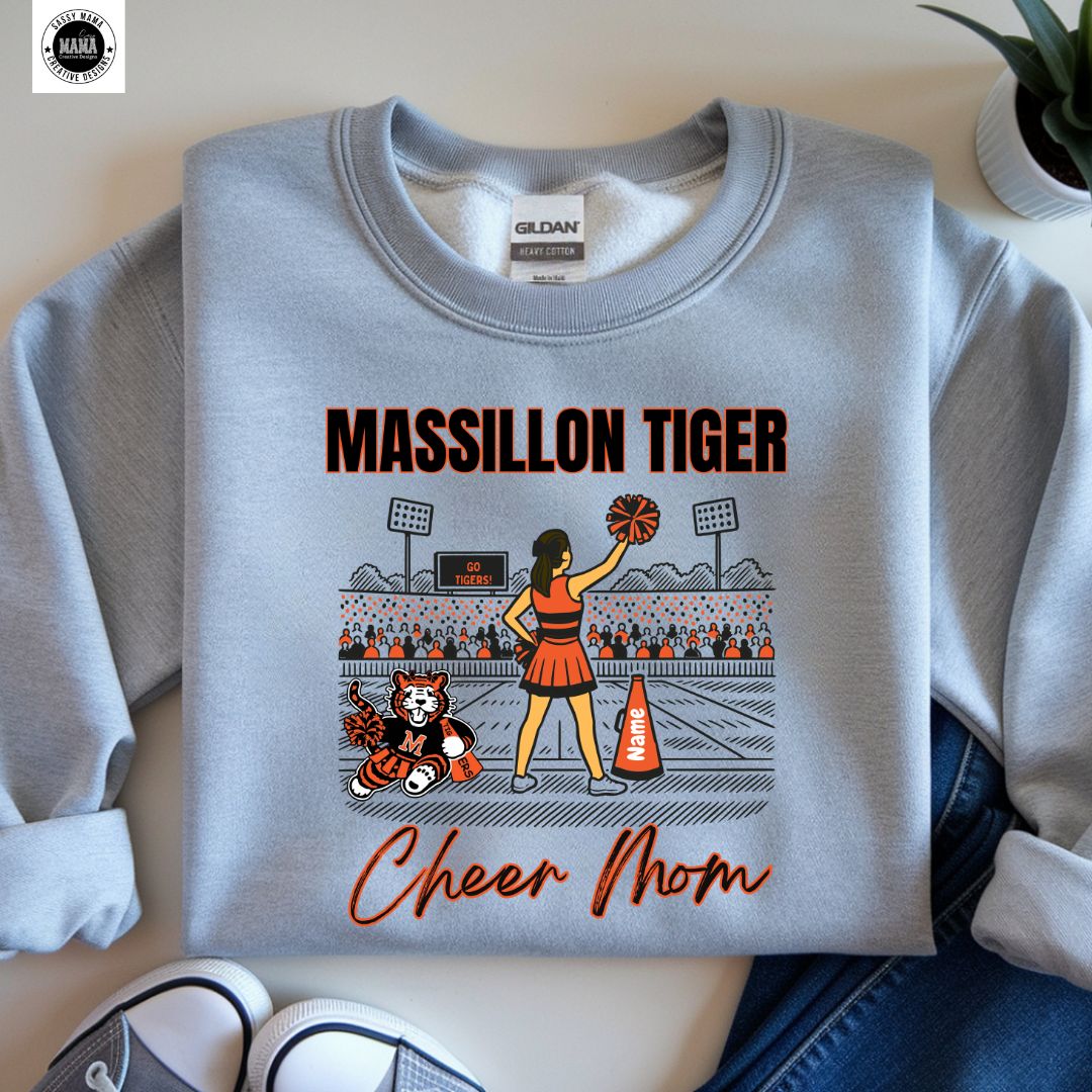 Personalized Tiger Cheer Mom – Massillon Edition 🧡📣