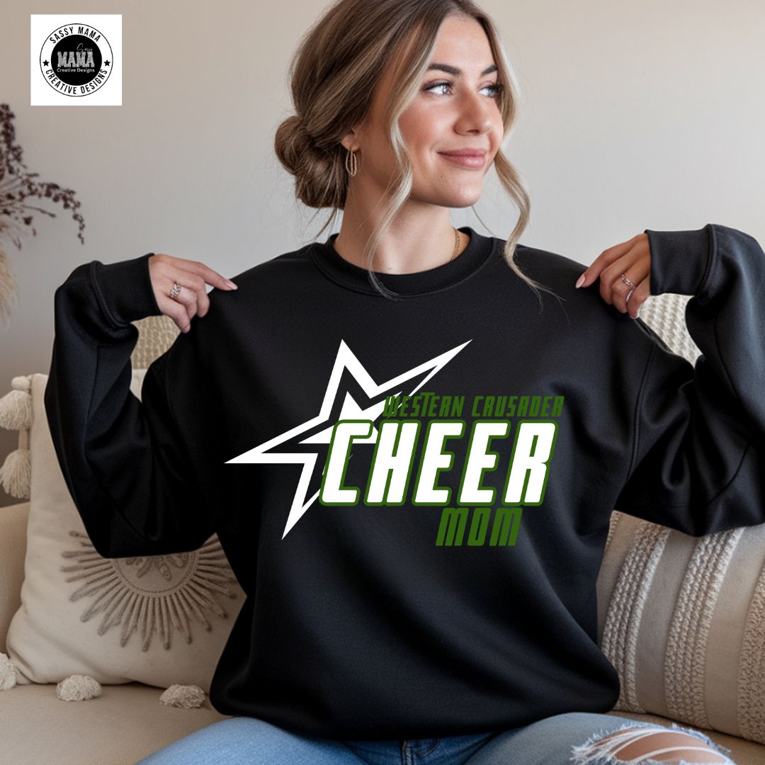 ⭐ Western Crusader Cheer Mom All-Star Shirt 💚🖤