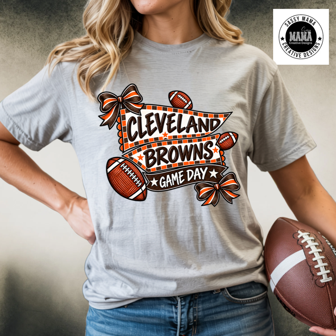 Cleveland Kickoff — Bow &amp; Banner Game Day Edition 🏈🎀🧡🤎