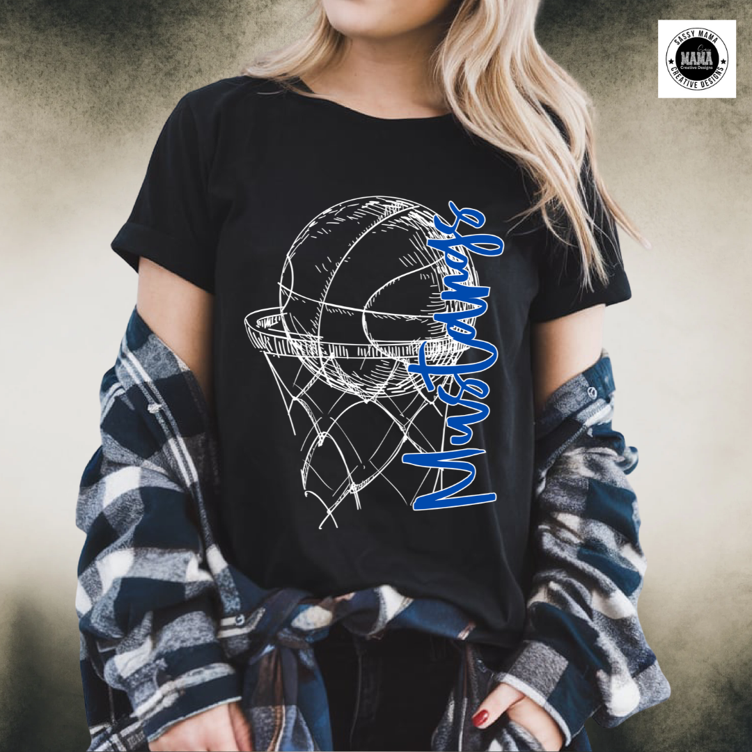 Mustang Courtside Chic — Tuslaw Basketball Edition 🏀✨💙